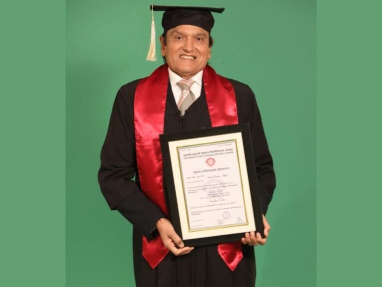 Shri Dinesh Shahra awarded ‘Honorary Doctorate by Chatrapati Shahuji Maharaj, Kanpur University