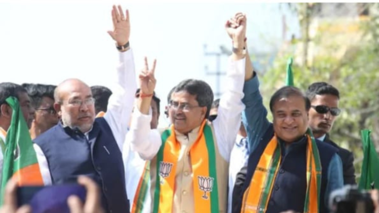 Tripura Assembly polls: CM Manik Saha accompanied Himanta Biswa Sarma & N Biren Singh files nomination from Town Bardowali